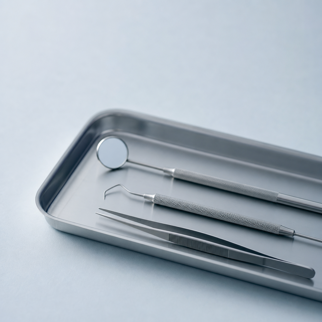 Sterile instrumenter på en bakke